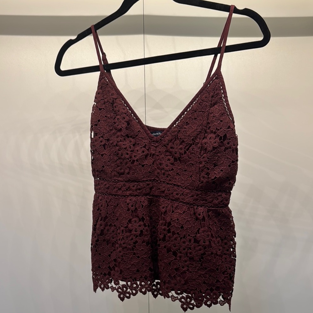Abercrombie & Fitch Red Embellished Bustier Camisole